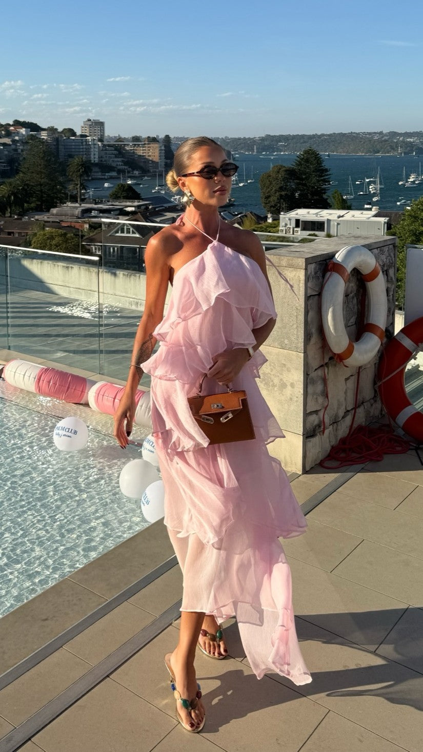 Pink Margot Lilac Floral Maxi Dress