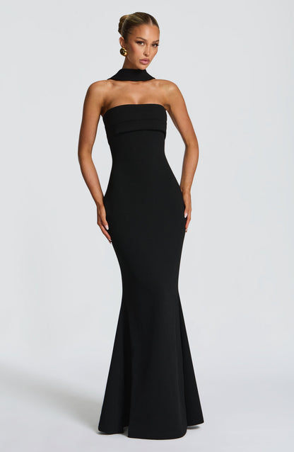 Black Leura Navy Maxi Dress