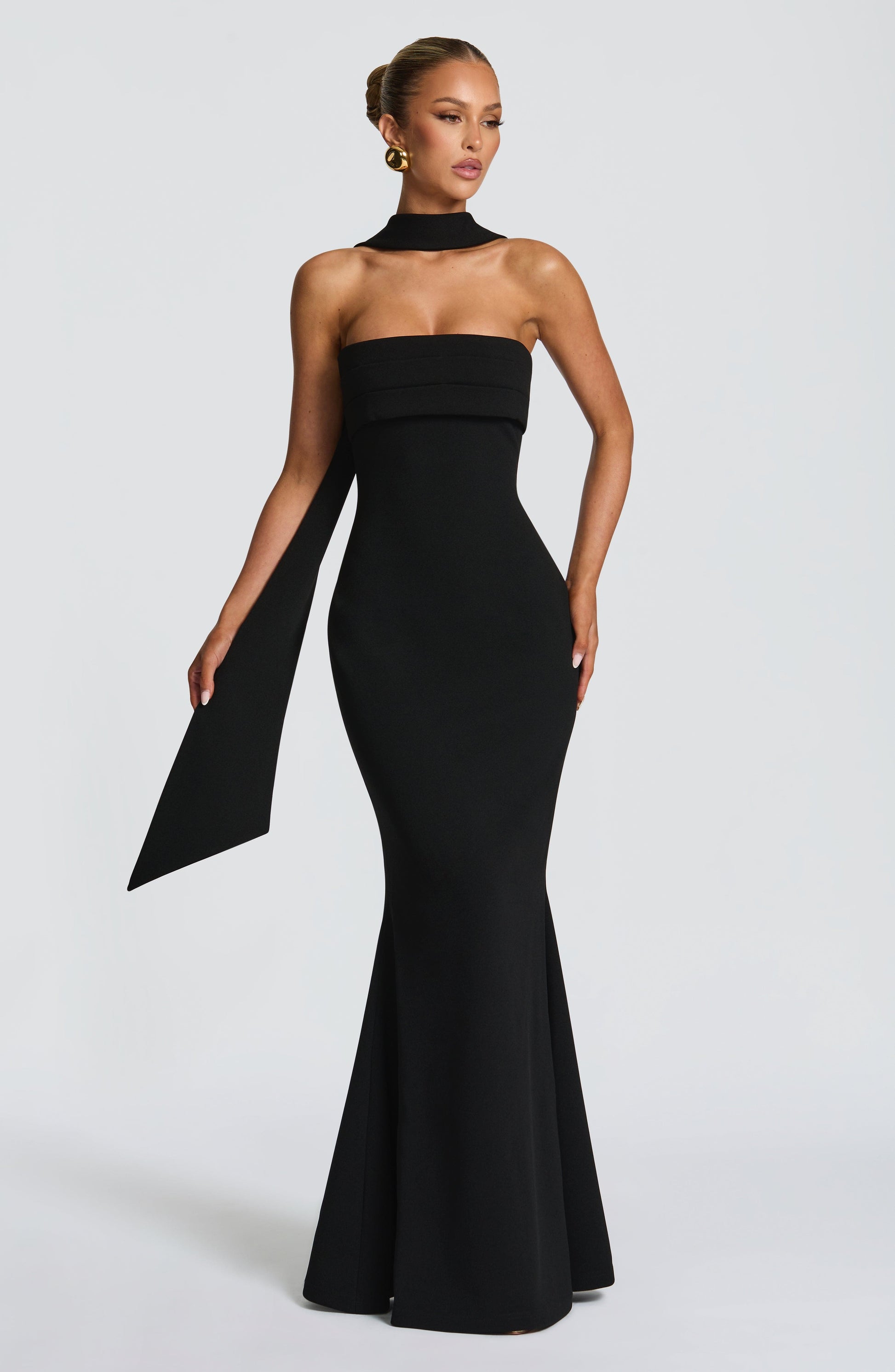 Black Leura Navy Maxi Dress