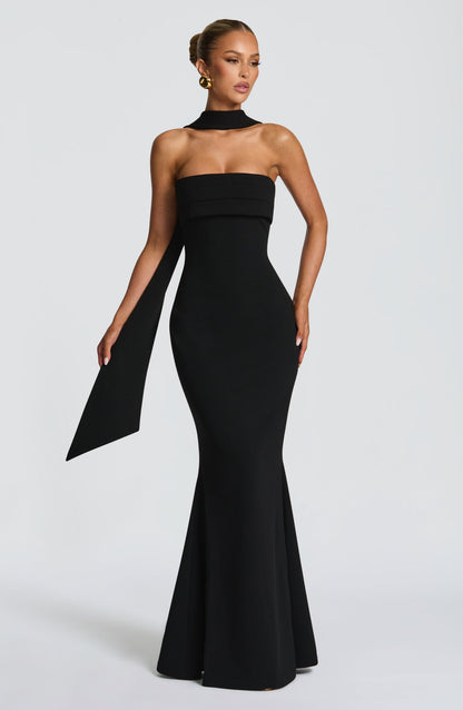 Black Leura Navy Maxi Dress