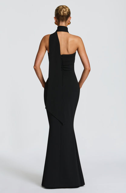 Black Leura Navy Maxi Dress
