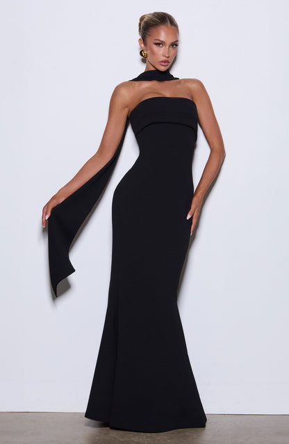Black Leura Navy Maxi Dress