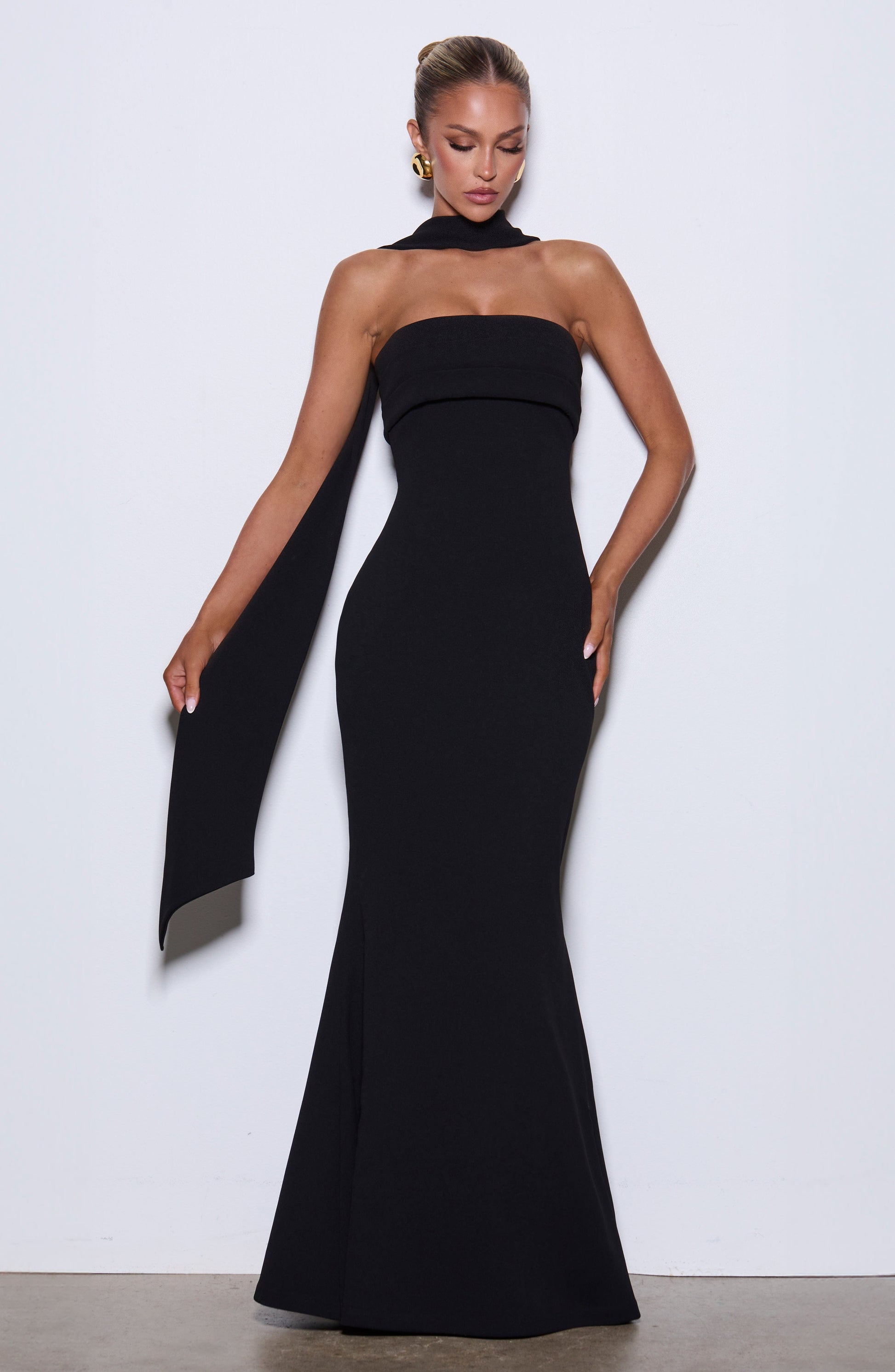 Black Leura Navy Maxi Dress