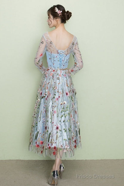 Picture Color Margot Lace Tea-Length Dress