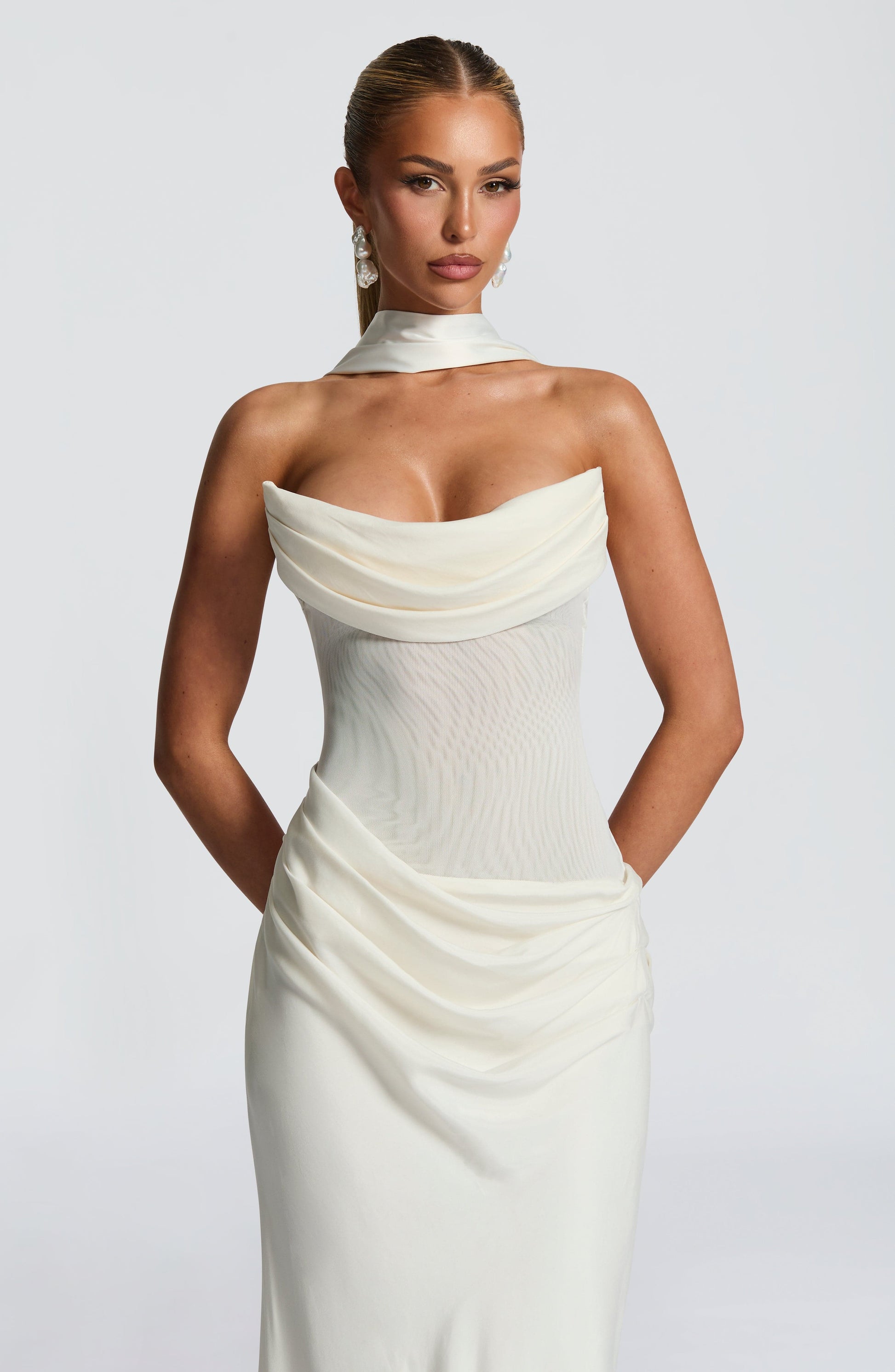 Ivory Liora Plum Brown Maxi Dress