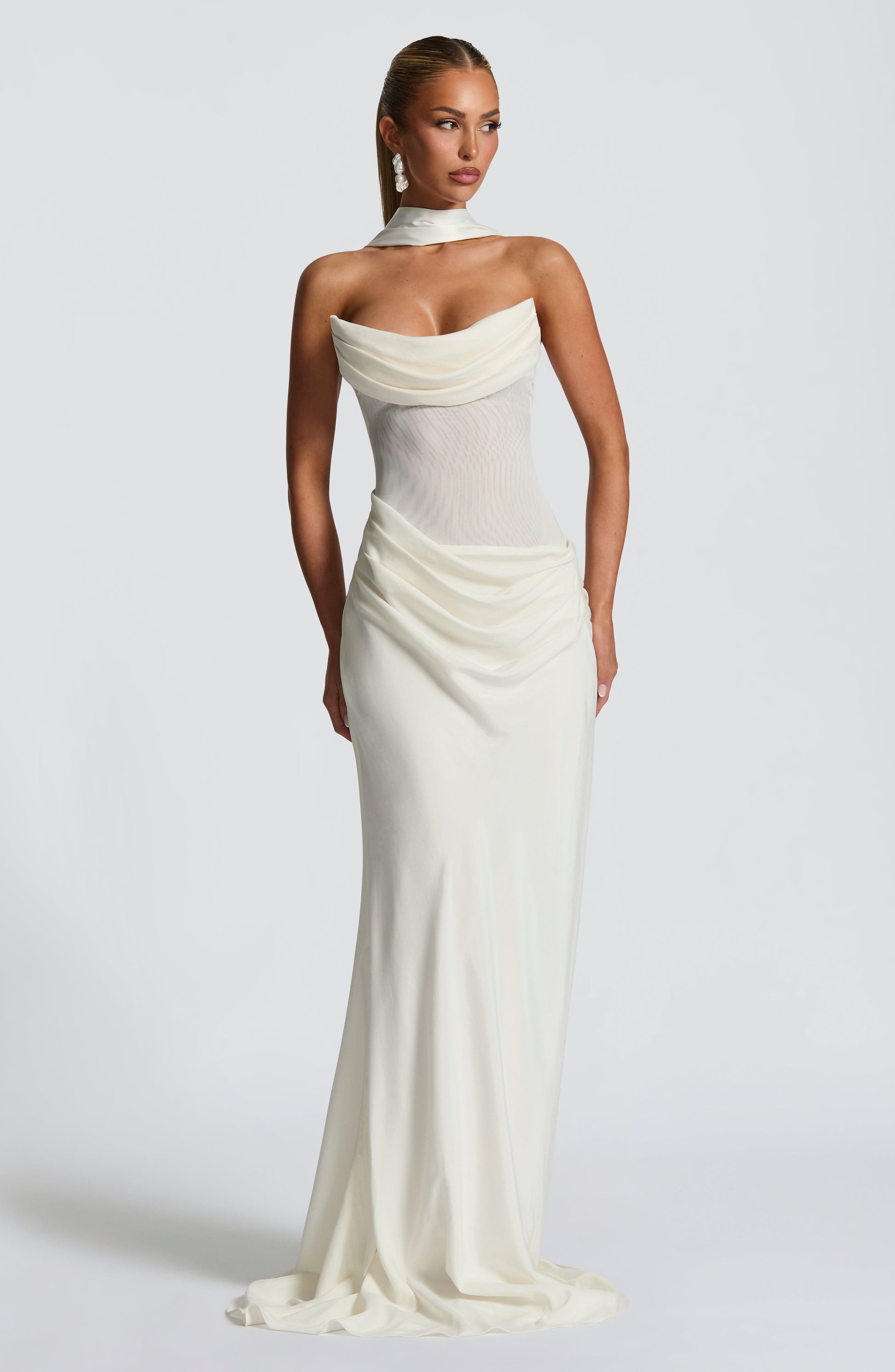 Ivory Liora Plum Brown Maxi Dress