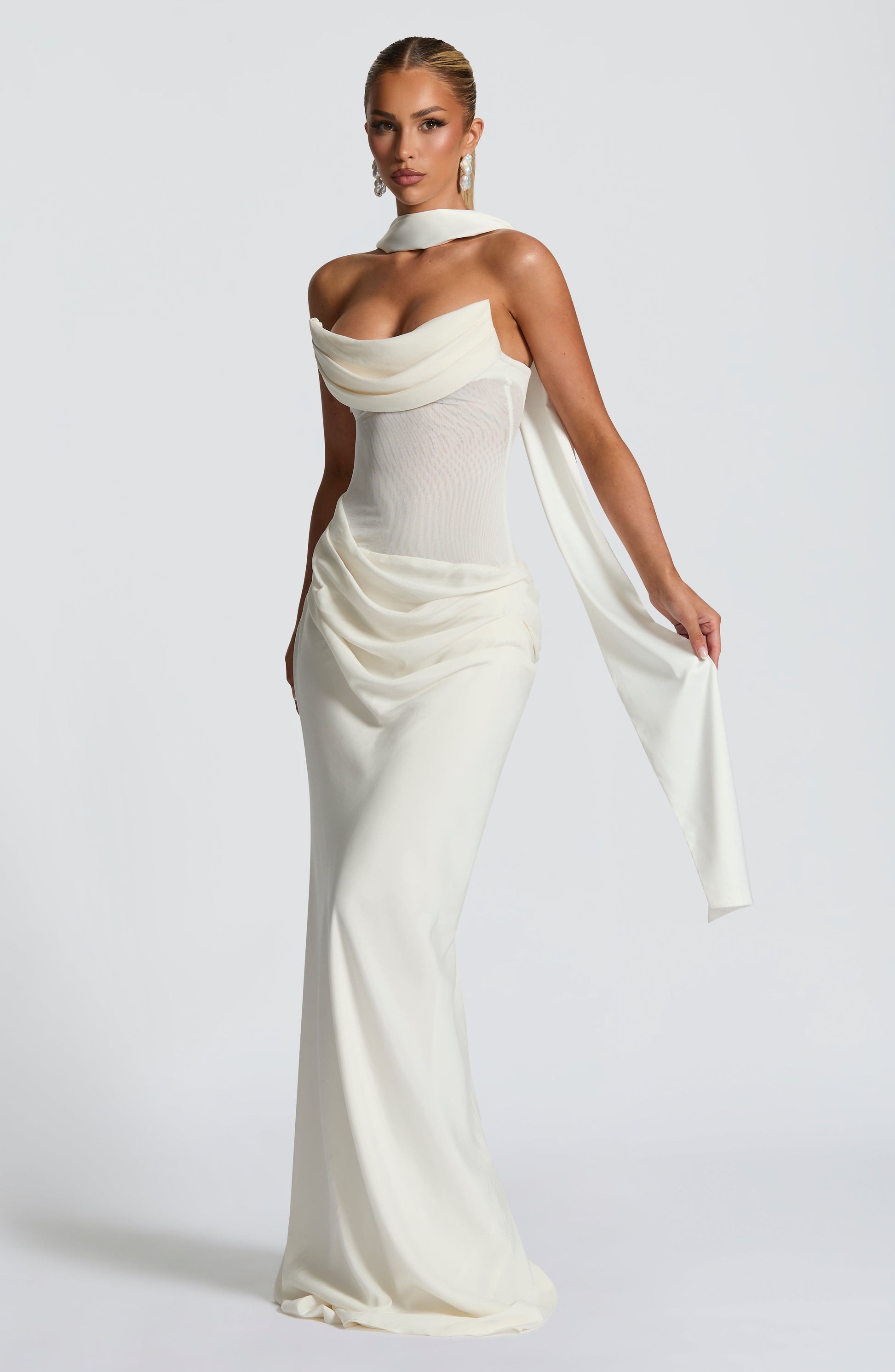 Ivory Liora Plum Brown Maxi Dress