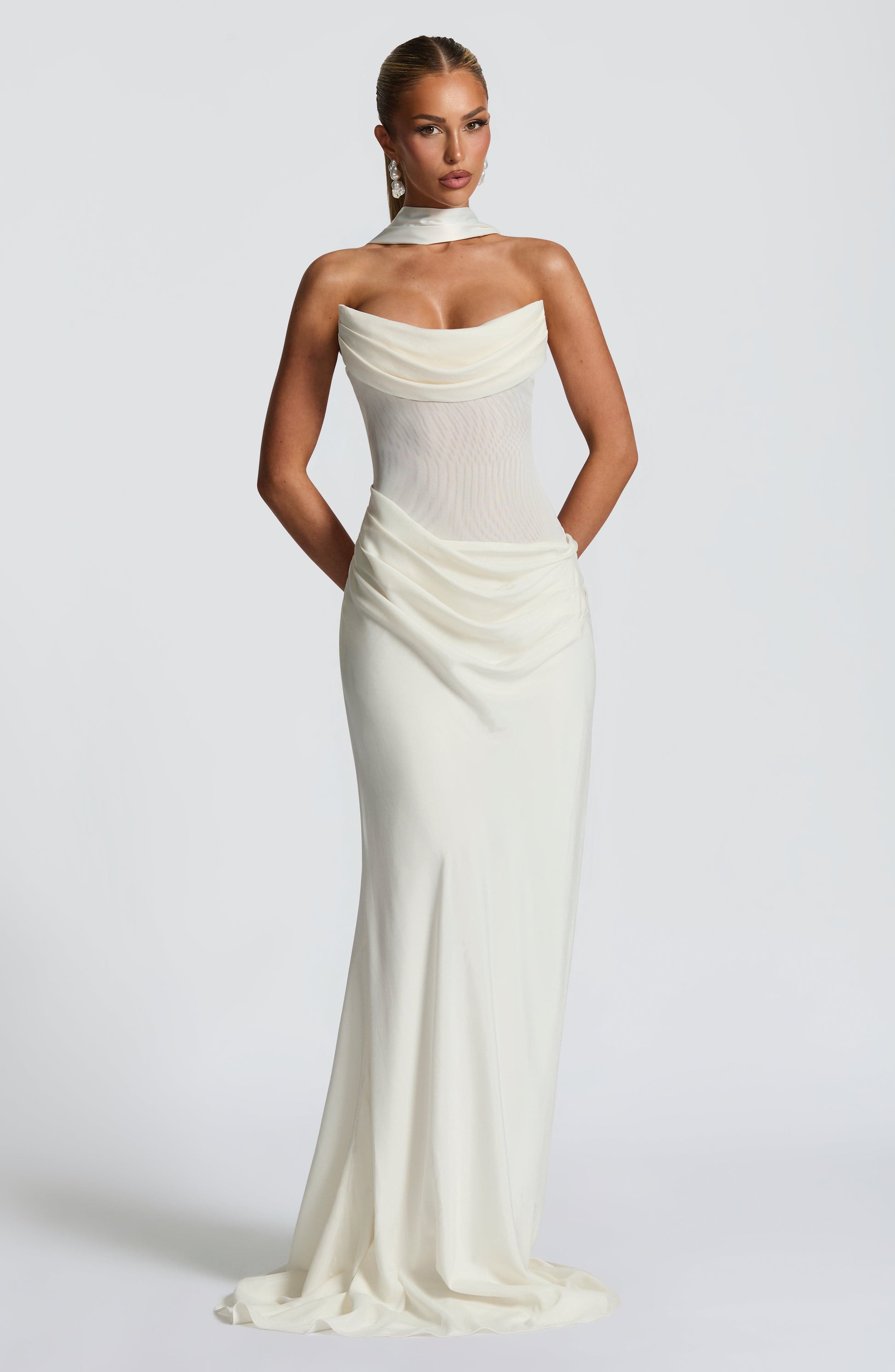 Ivory Liora Plum Brown Maxi Dress