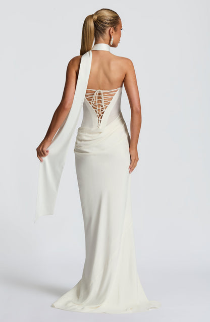 Ivory Liora Plum Brown Maxi Dress