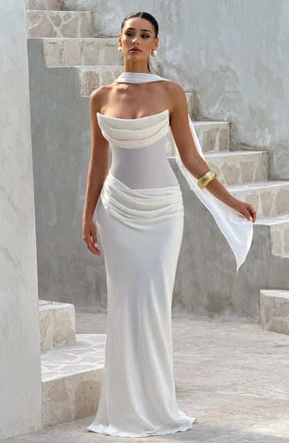 Ivory Liora Plum Brown Maxi Dress