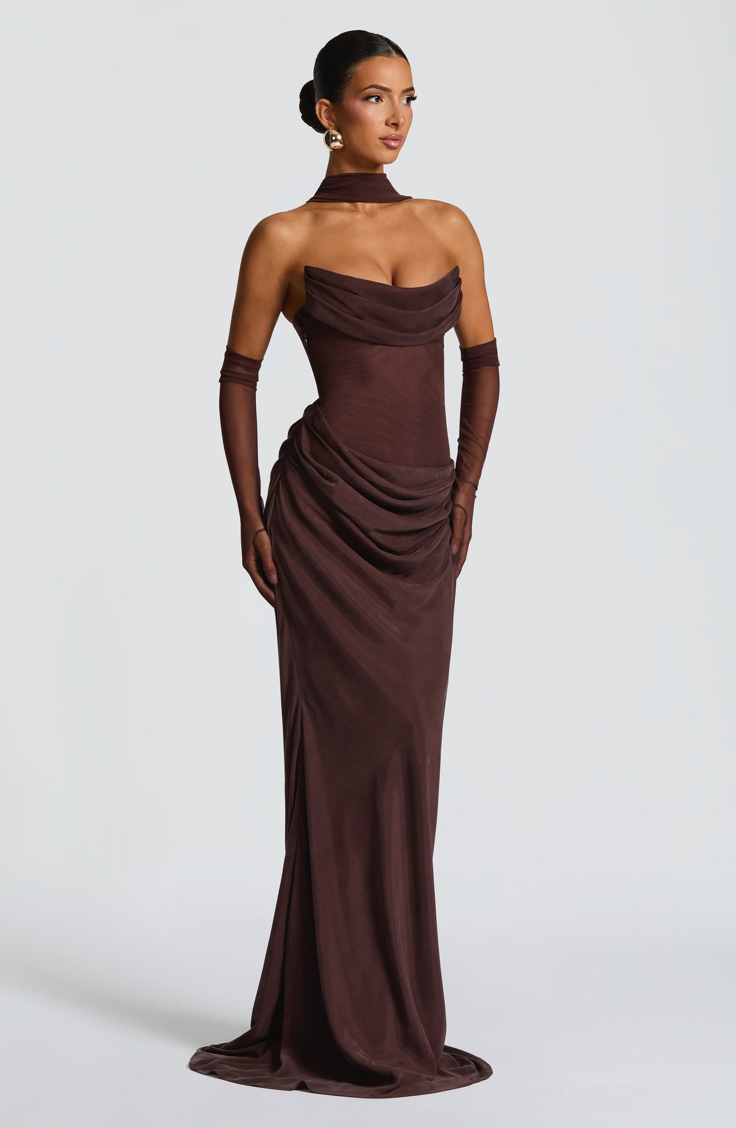 Plum Brown Liora Plum Brown Maxi Dress