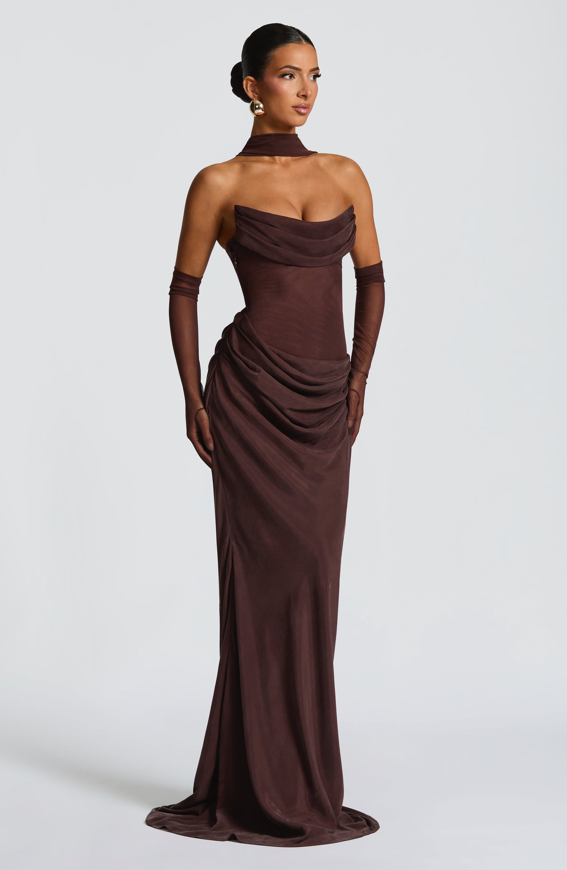 Plum Brown Liora Plum Brown Maxi Dress