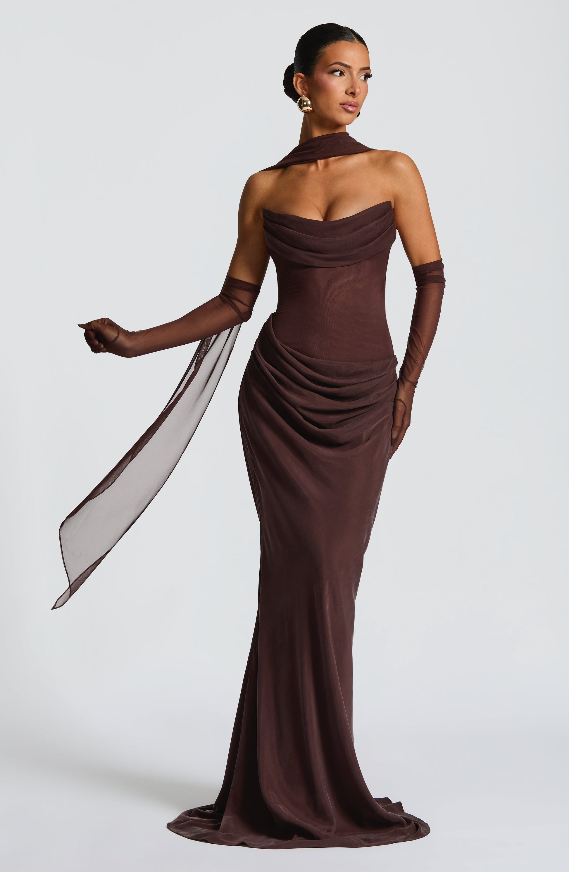 Plum Brown Liora Plum Brown Maxi Dress