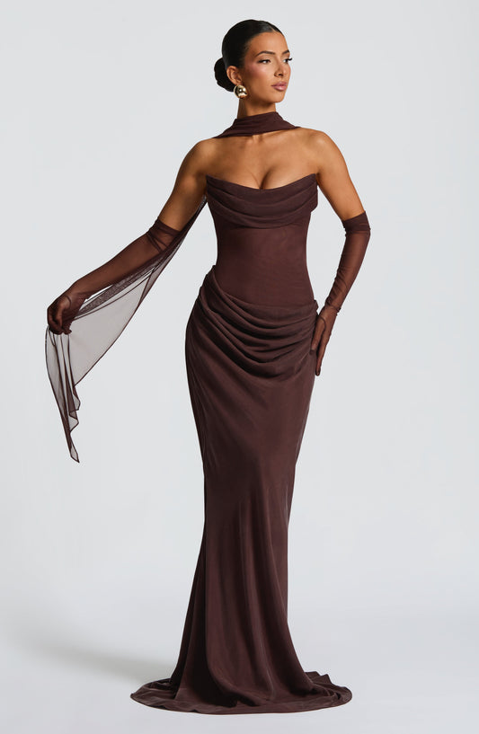 Plum Brown Liora Plum Brown Maxi Dress