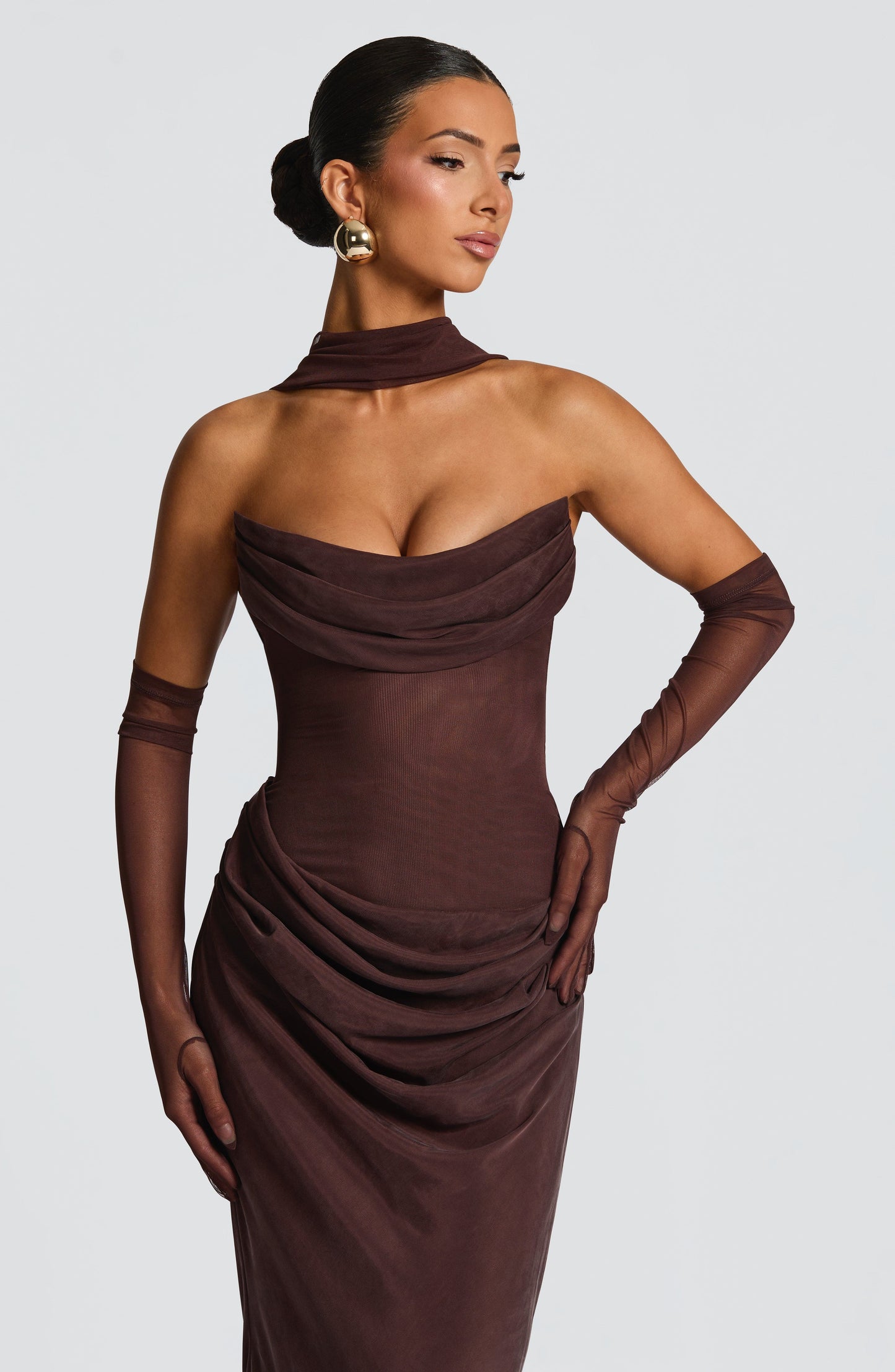 Plum Brown Liora Plum Brown Maxi Dress