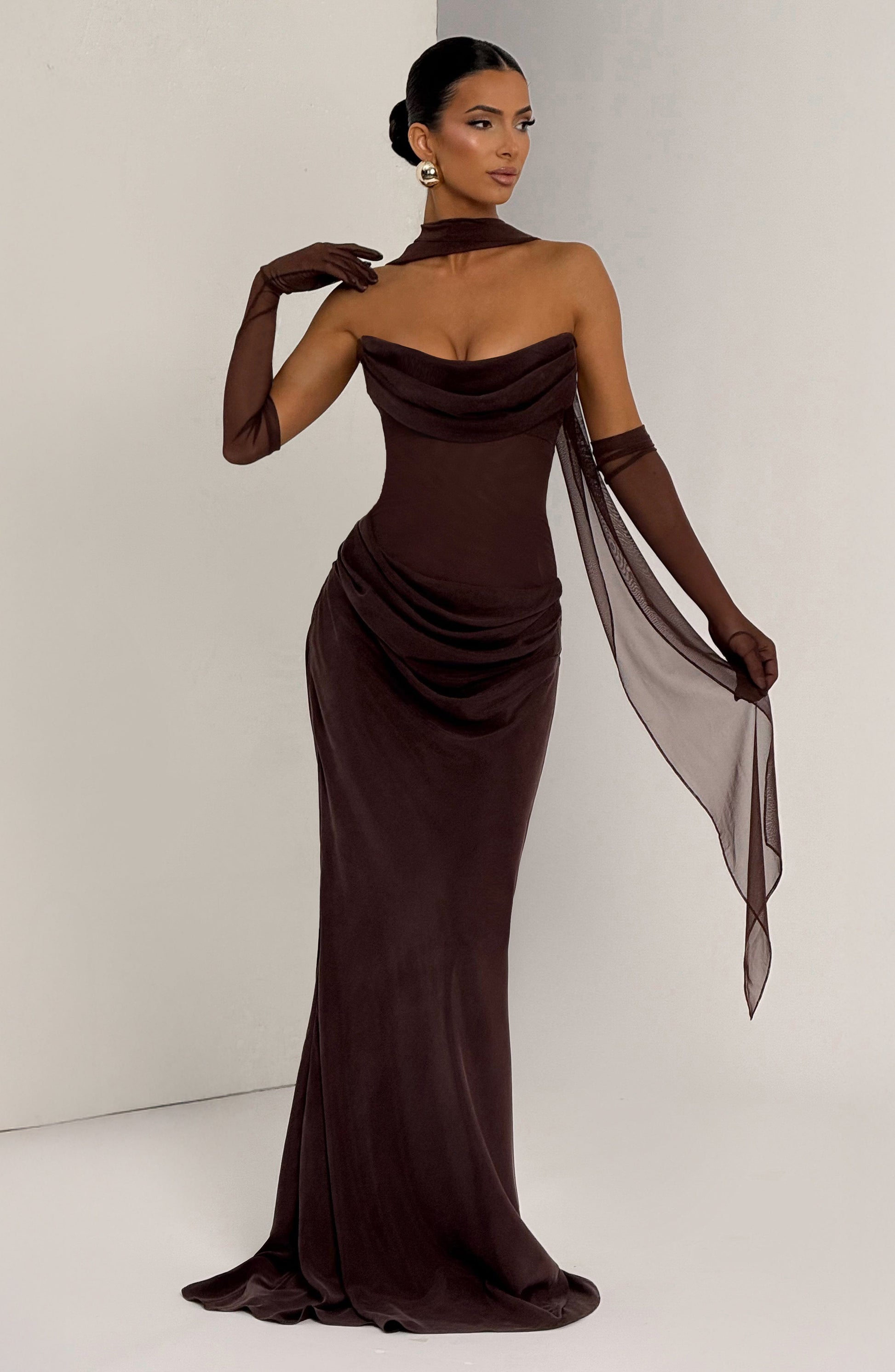 Plum Brown Liora Plum Brown Maxi Dress