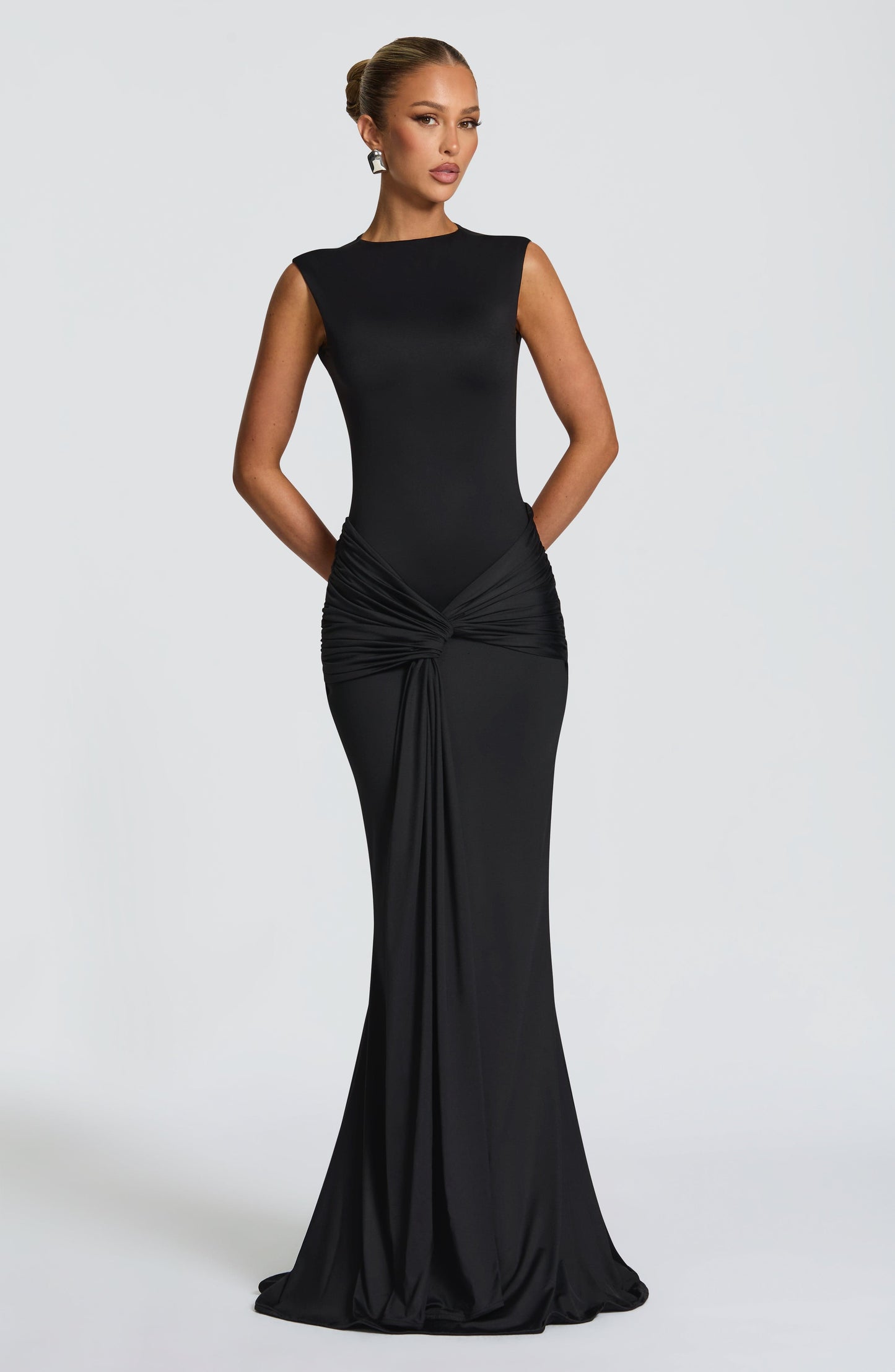 Black BABYBOO LORENZA MAXI DRESS PLUM BROWN
