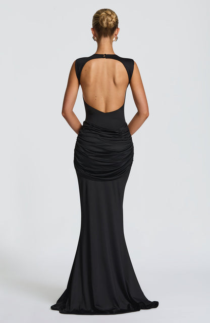 Black BABYBOO LORENZA MAXI DRESS PLUM BROWN