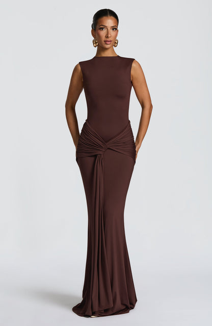 Plum Brown BABYBOO LORENZA MAXI DRESS PLUM BROWN