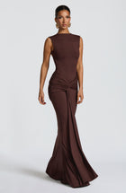 BABYBOO LORENZA MAXI DRESS PLUM BROWN