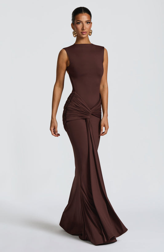 Plum Brown BABYBOO LORENZA MAXI DRESS PLUM BROWN