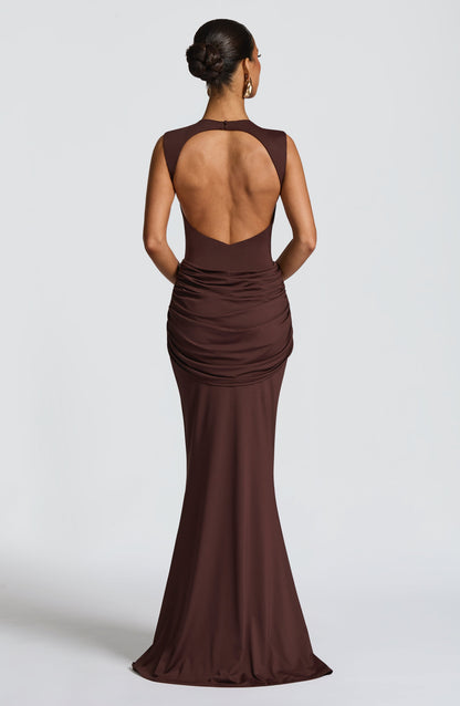 Plum Brown BABYBOO LORENZA MAXI DRESS PLUM BROWN