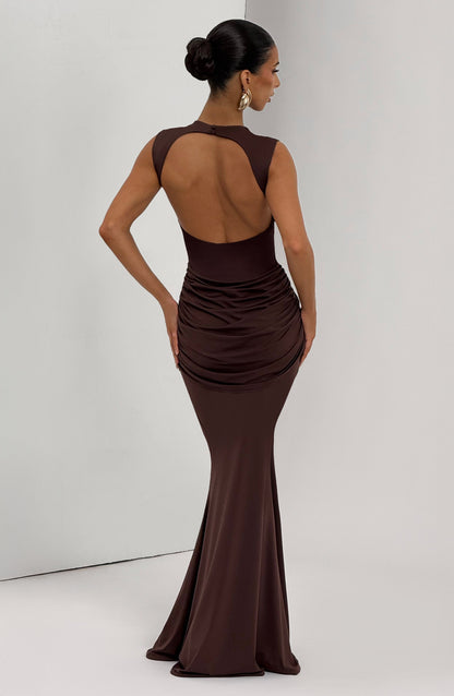 Plum Brown BABYBOO LORENZA MAXI DRESS PLUM BROWN