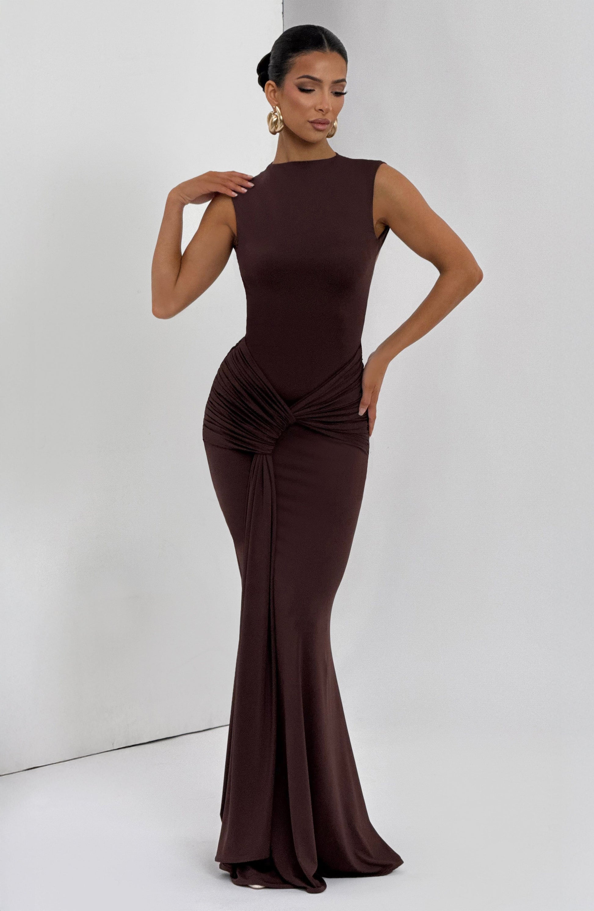 Plum Brown BABYBOO LORENZA MAXI DRESS PLUM BROWN