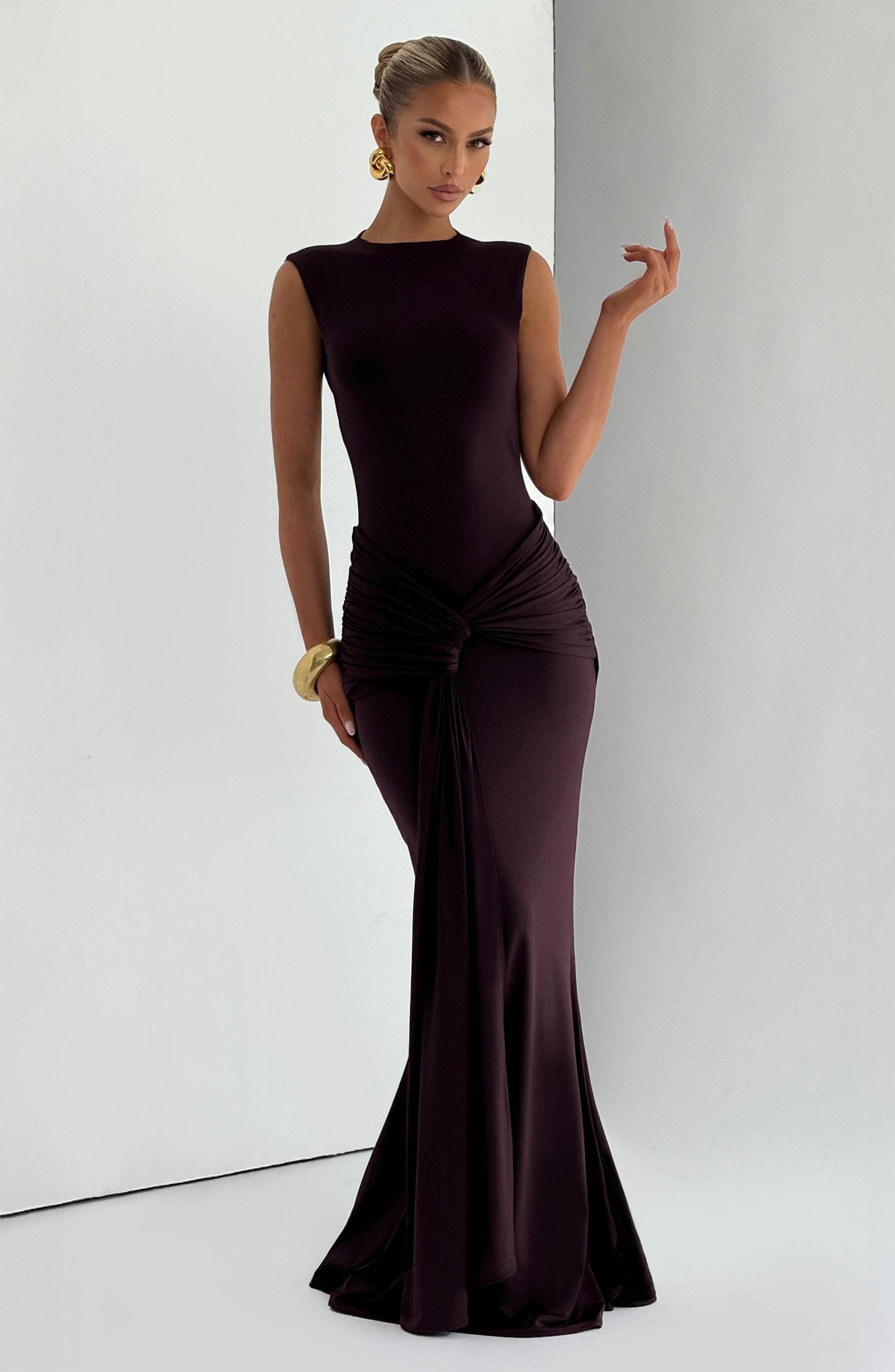 Plum BABYBOO LORENZA MAXI DRESS PLUM BROWN