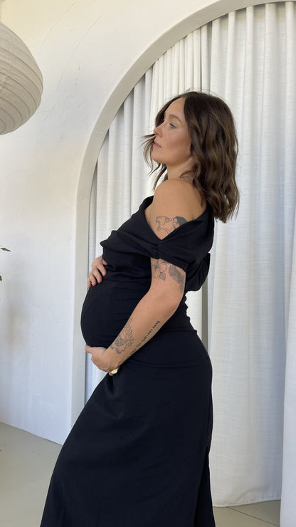 Black Luci Silk Maxi Dress
