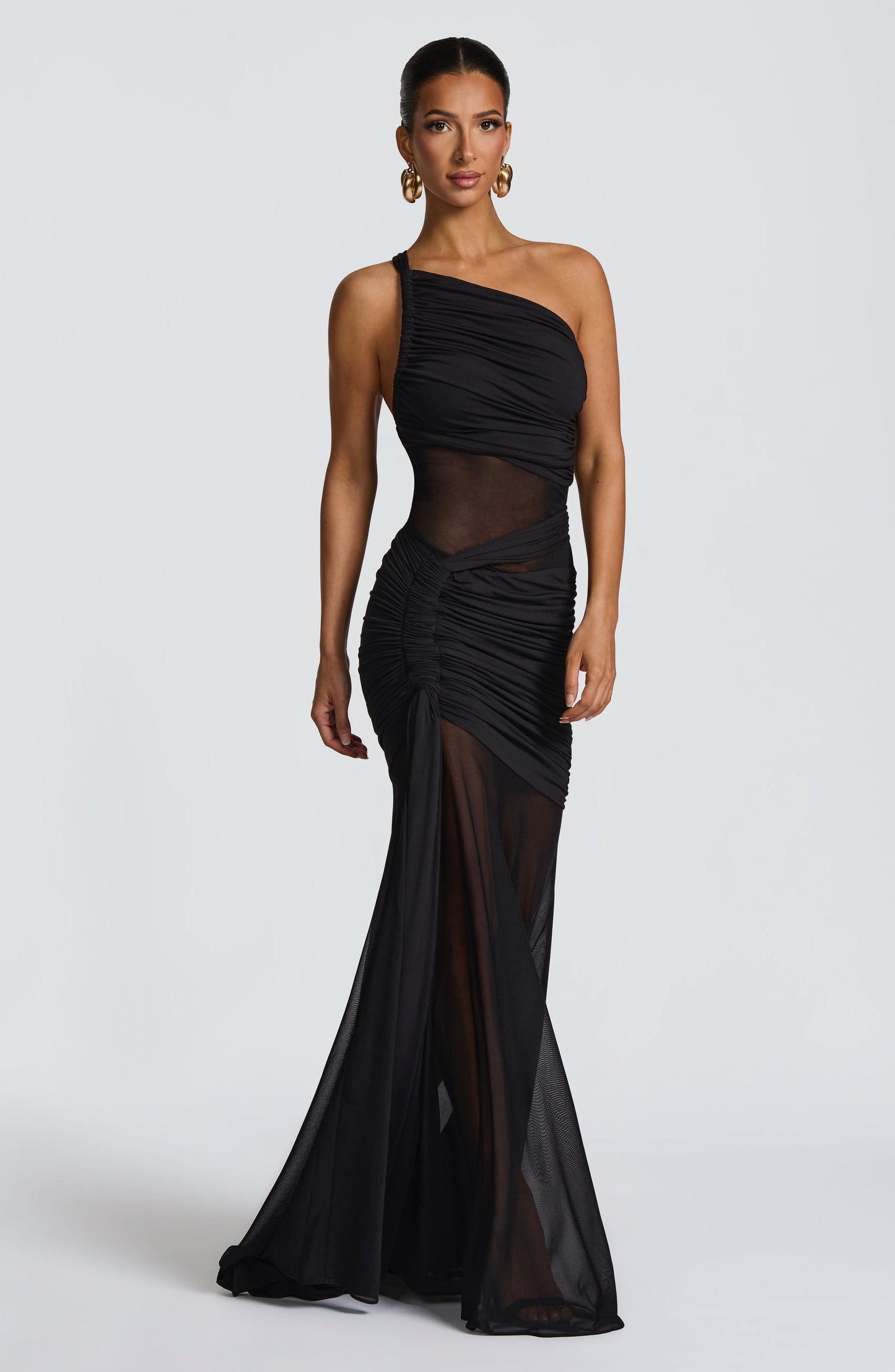 Black Marianne Plum Maxi Dress