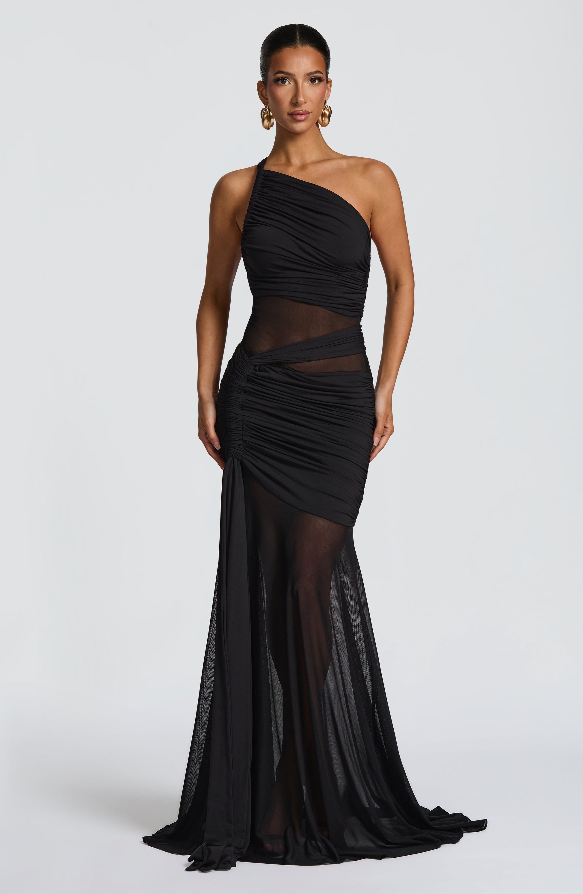 Black Marianne Plum Maxi Dress