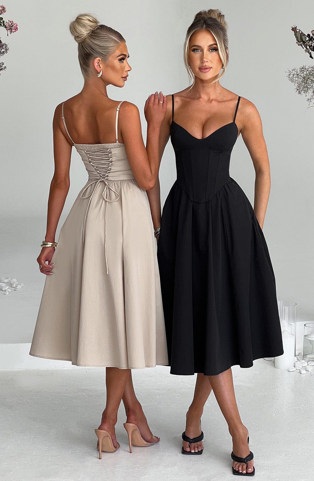 Black Mariella Lemon Midi Dress