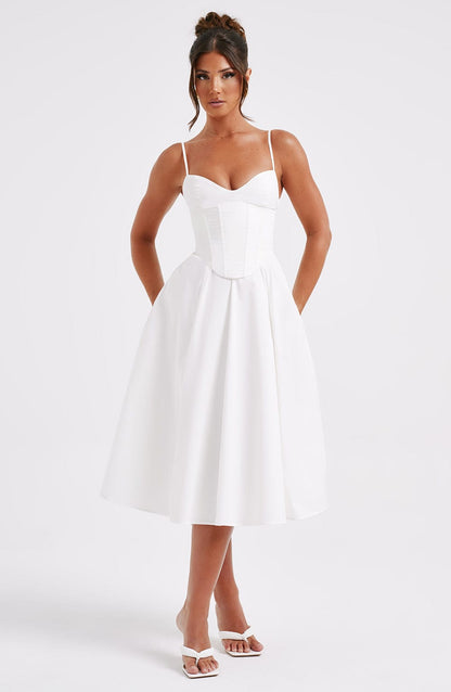 Ivory Mariella Lemon Midi Dress