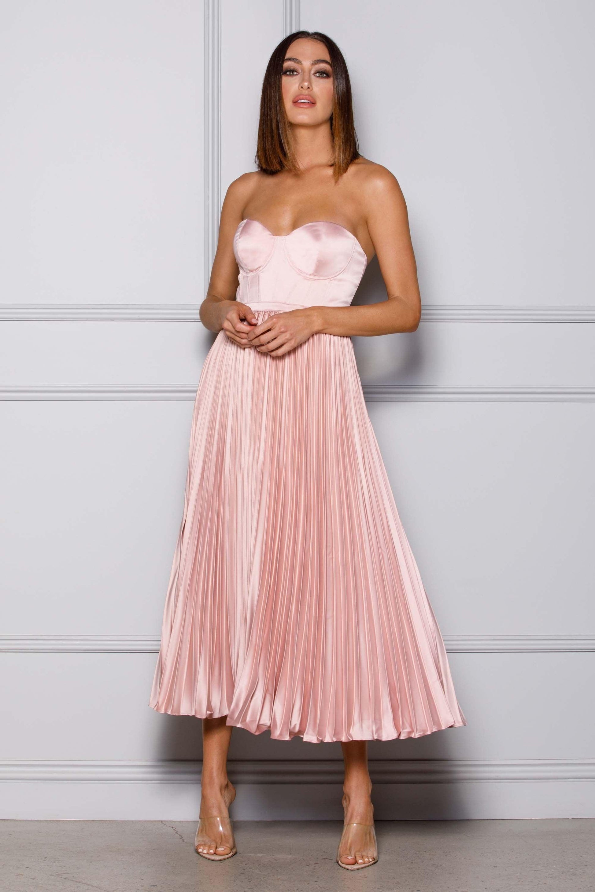 Blush Valentina Emerald Silk Dress