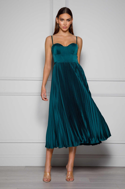 Emerald Green Valentina Emerald Silk Dress