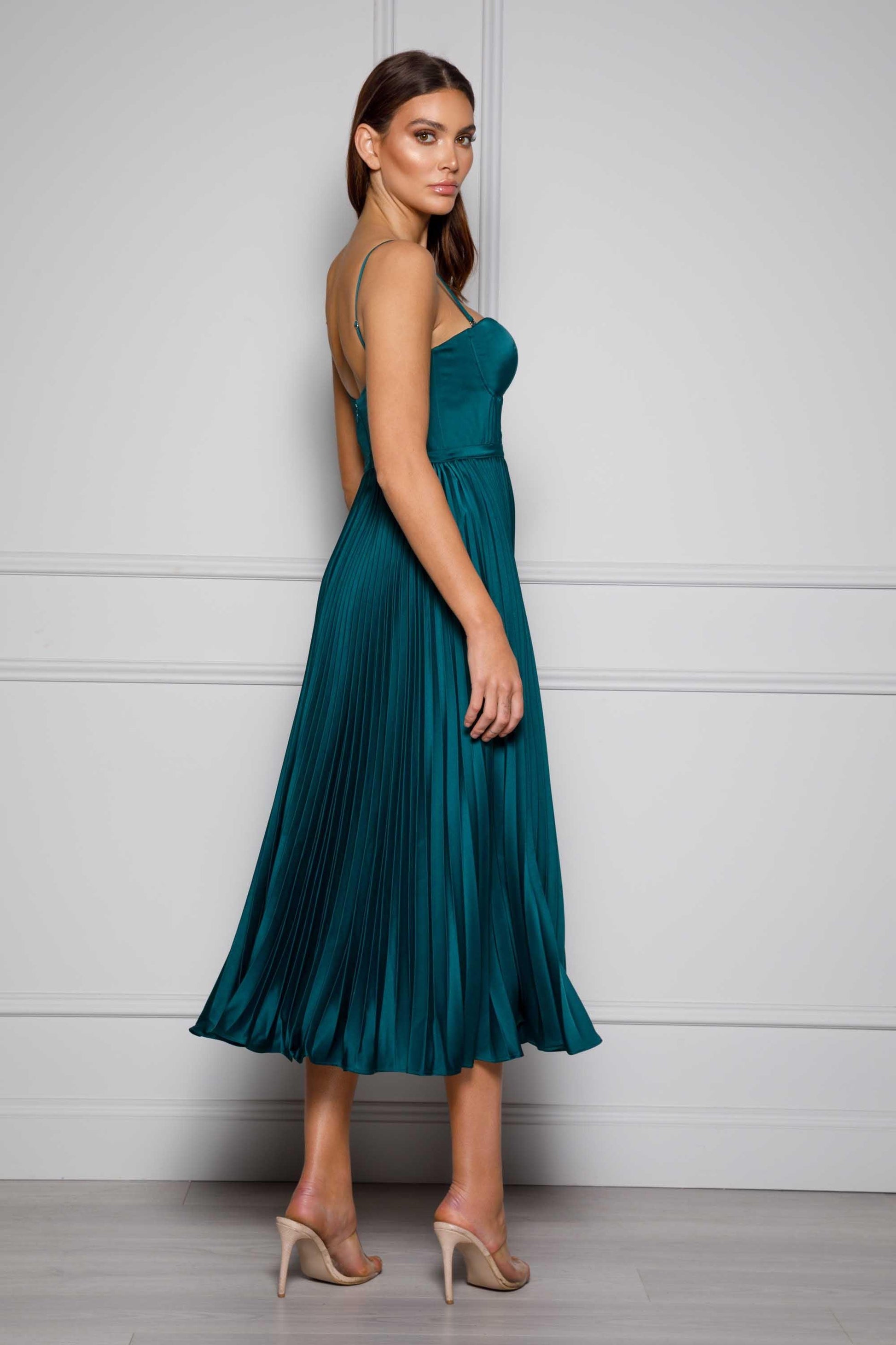 Emerald Green Valentina Emerald Silk Dress
