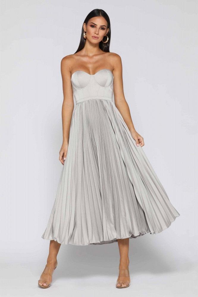 Silver Valentina Emerald Silk Dress