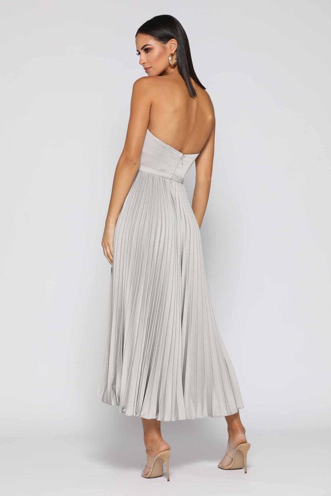 Silver Valentina Emerald Silk Dress