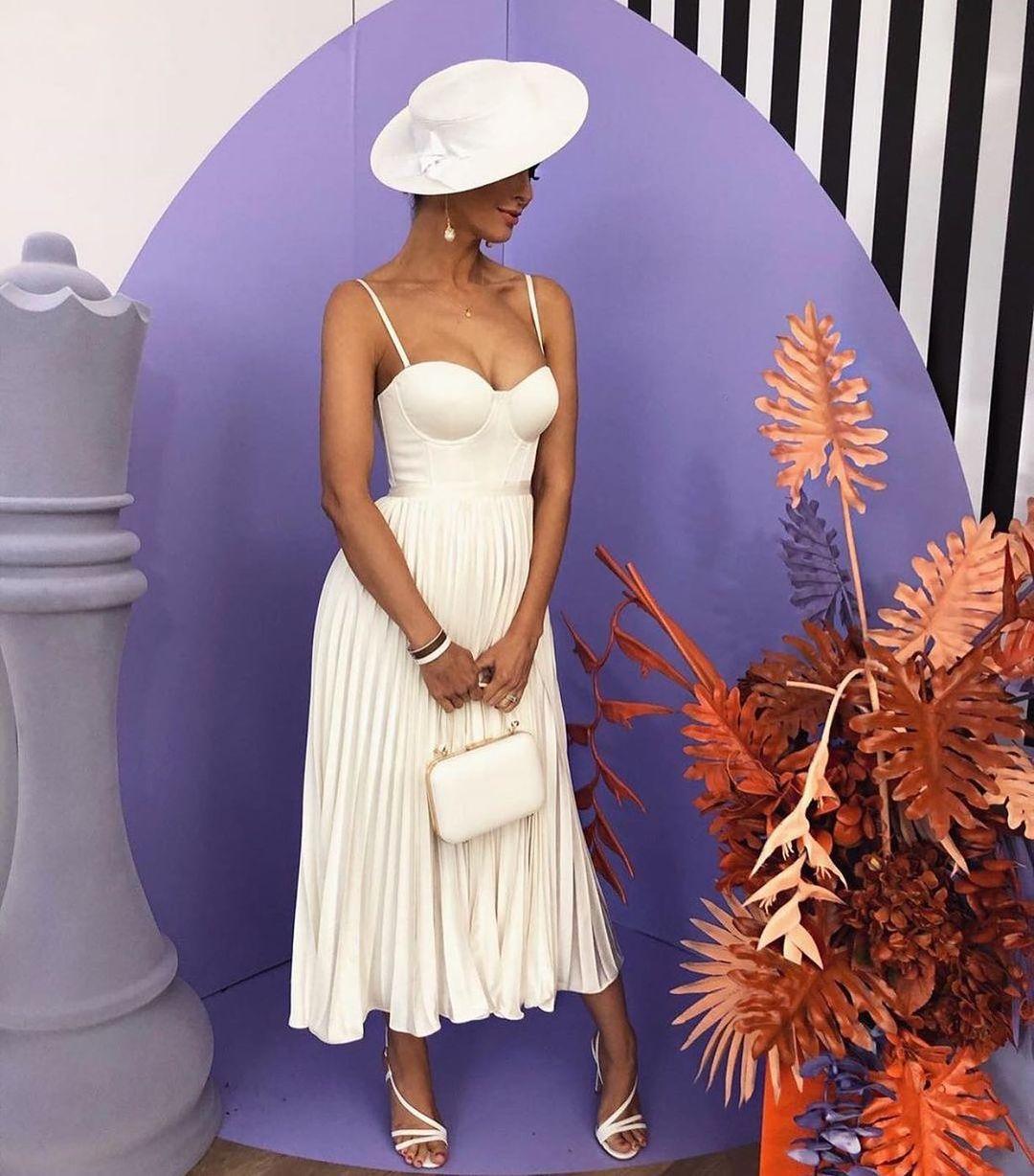 White Valentina Emerald Silk Dress