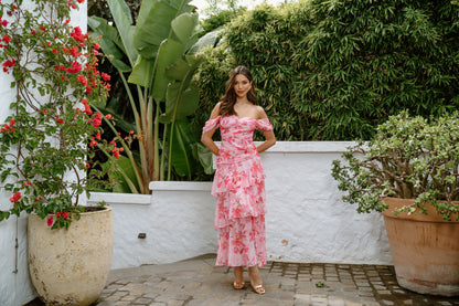 Pink Jenna Floral Maxi Dress