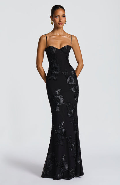 Black Nefertiti Plum Maxi Dress