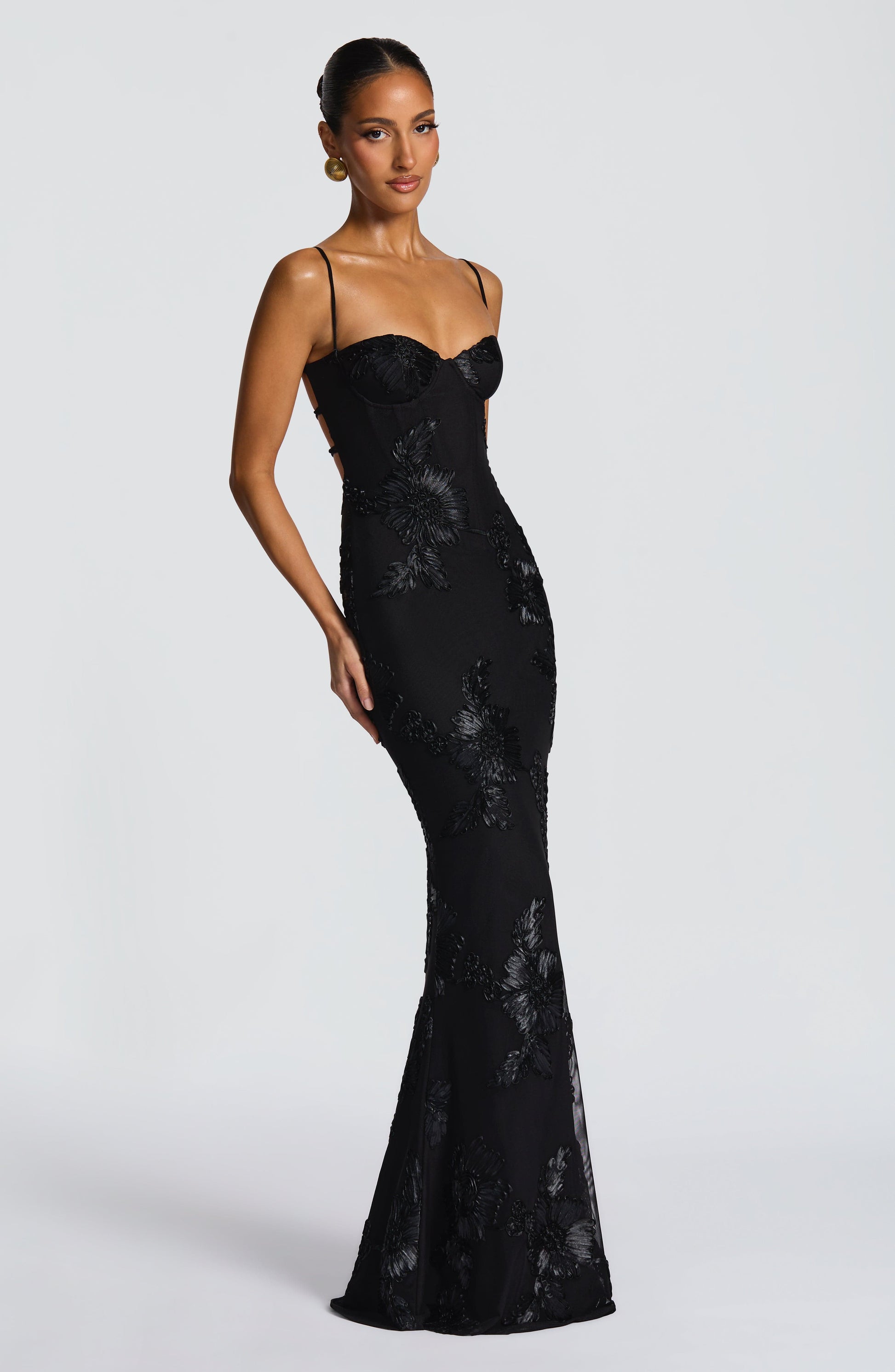 Black Nefertiti Plum Maxi Dress