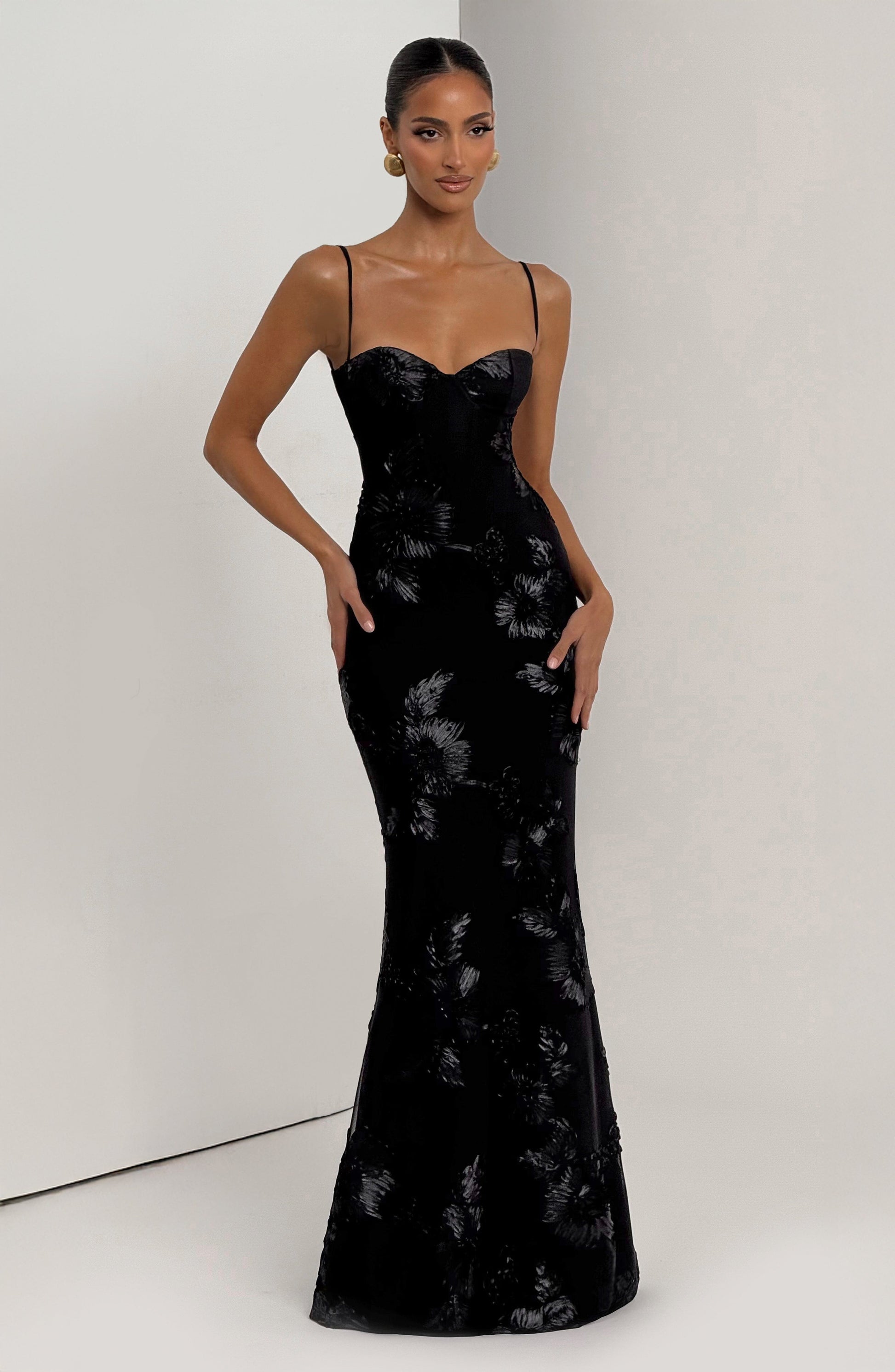 Black Nefertiti Plum Maxi Dress