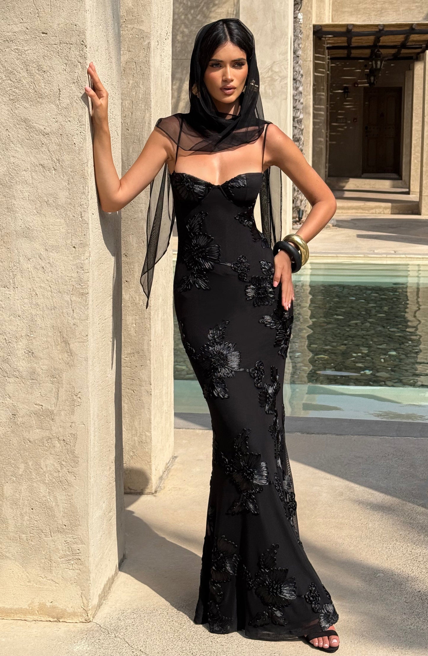 Black Nefertiti Plum Maxi Dress