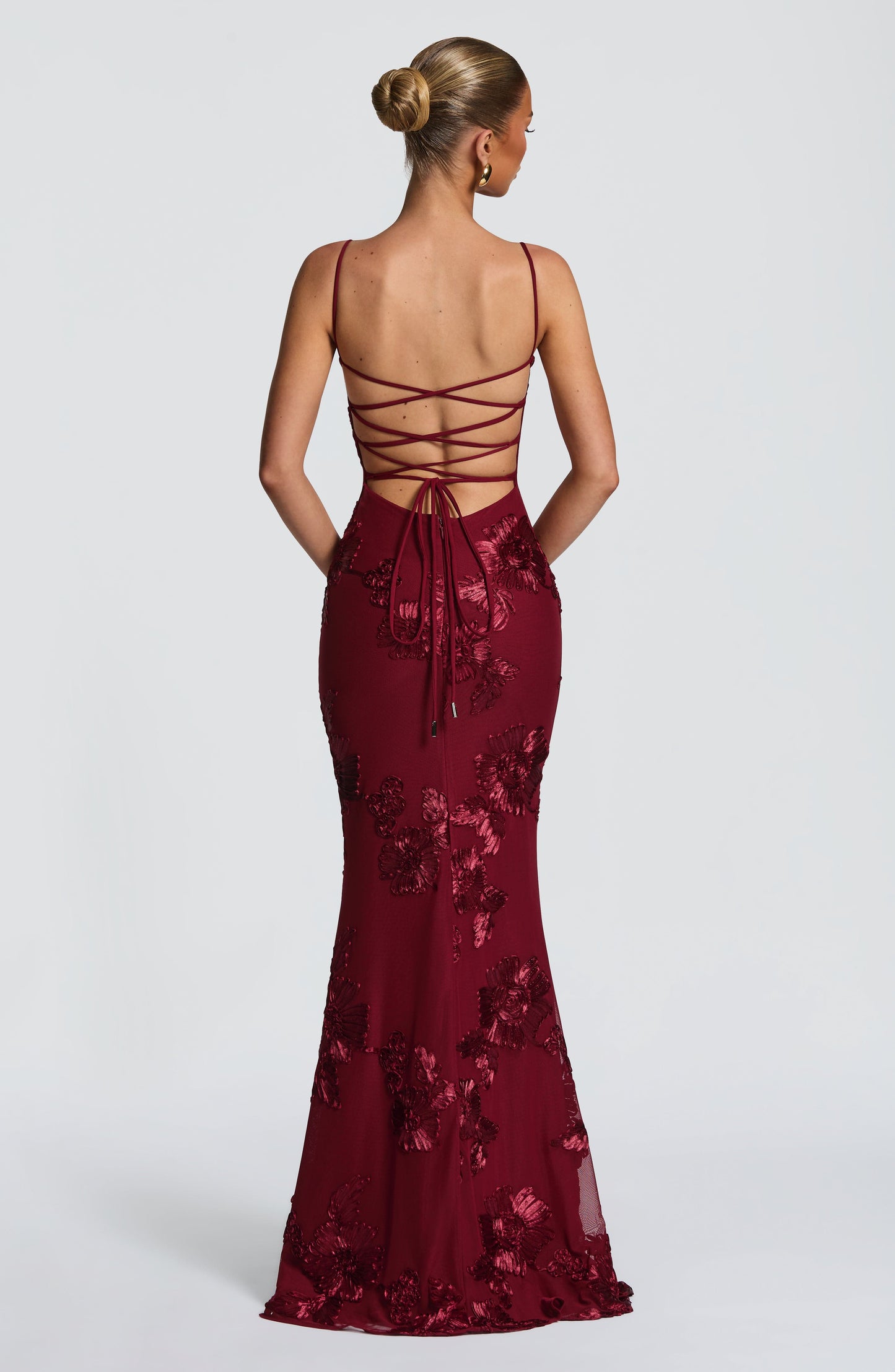 Burgundy Nefertiti Plum Maxi Dress