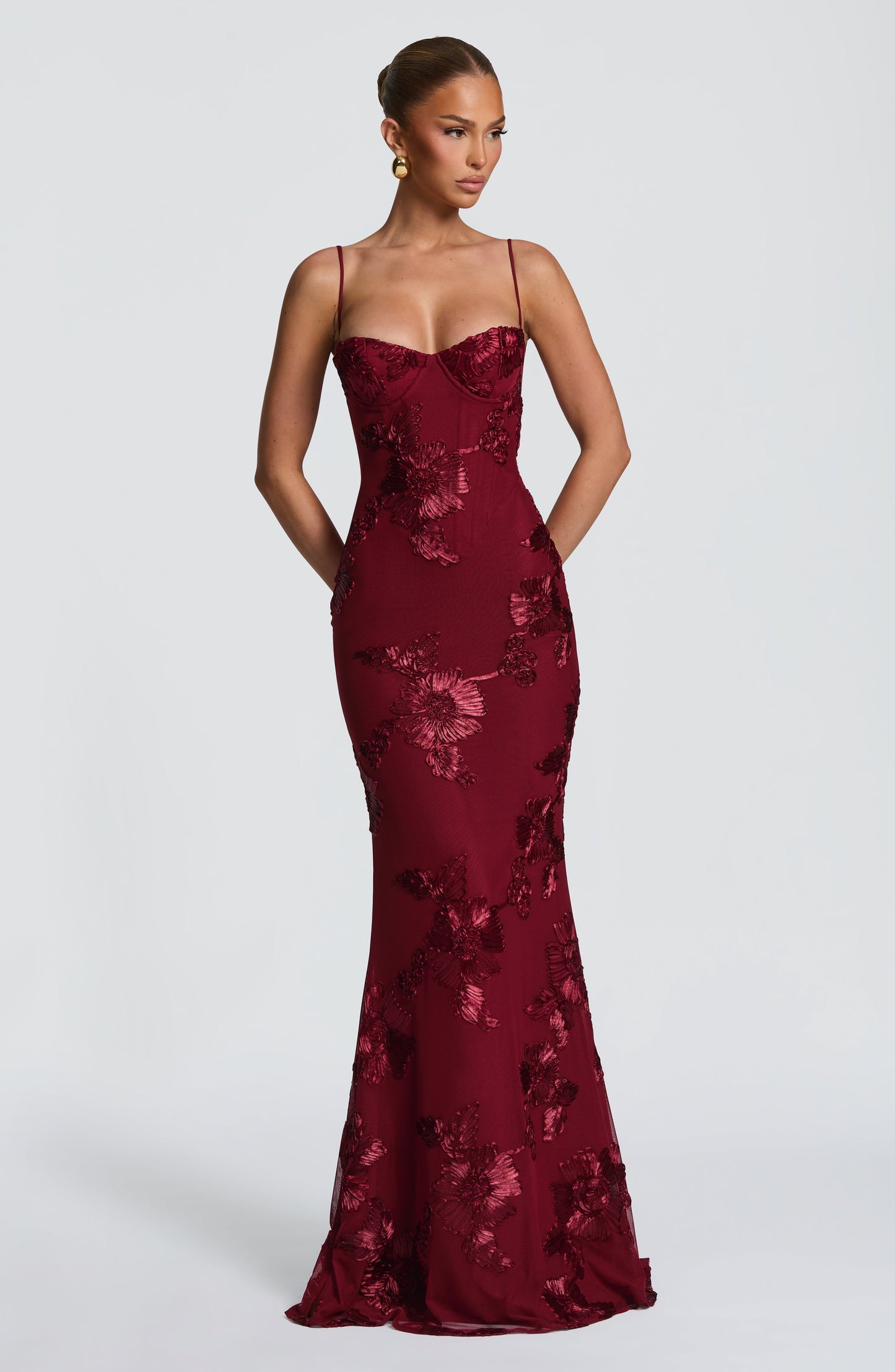 Burgundy Nefertiti Plum Maxi Dress