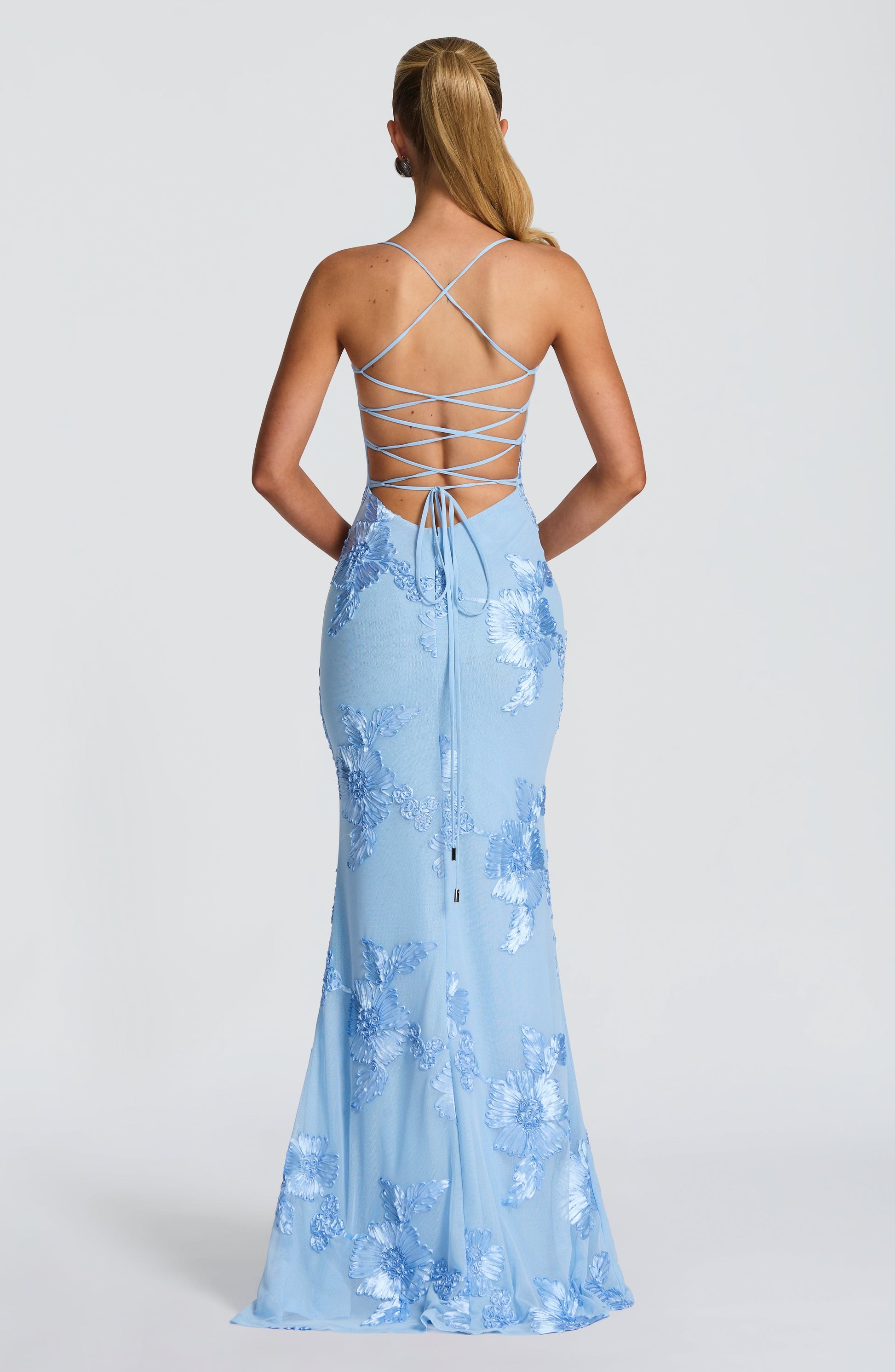 Glacier Blue Nefertiti Plum Maxi Dress