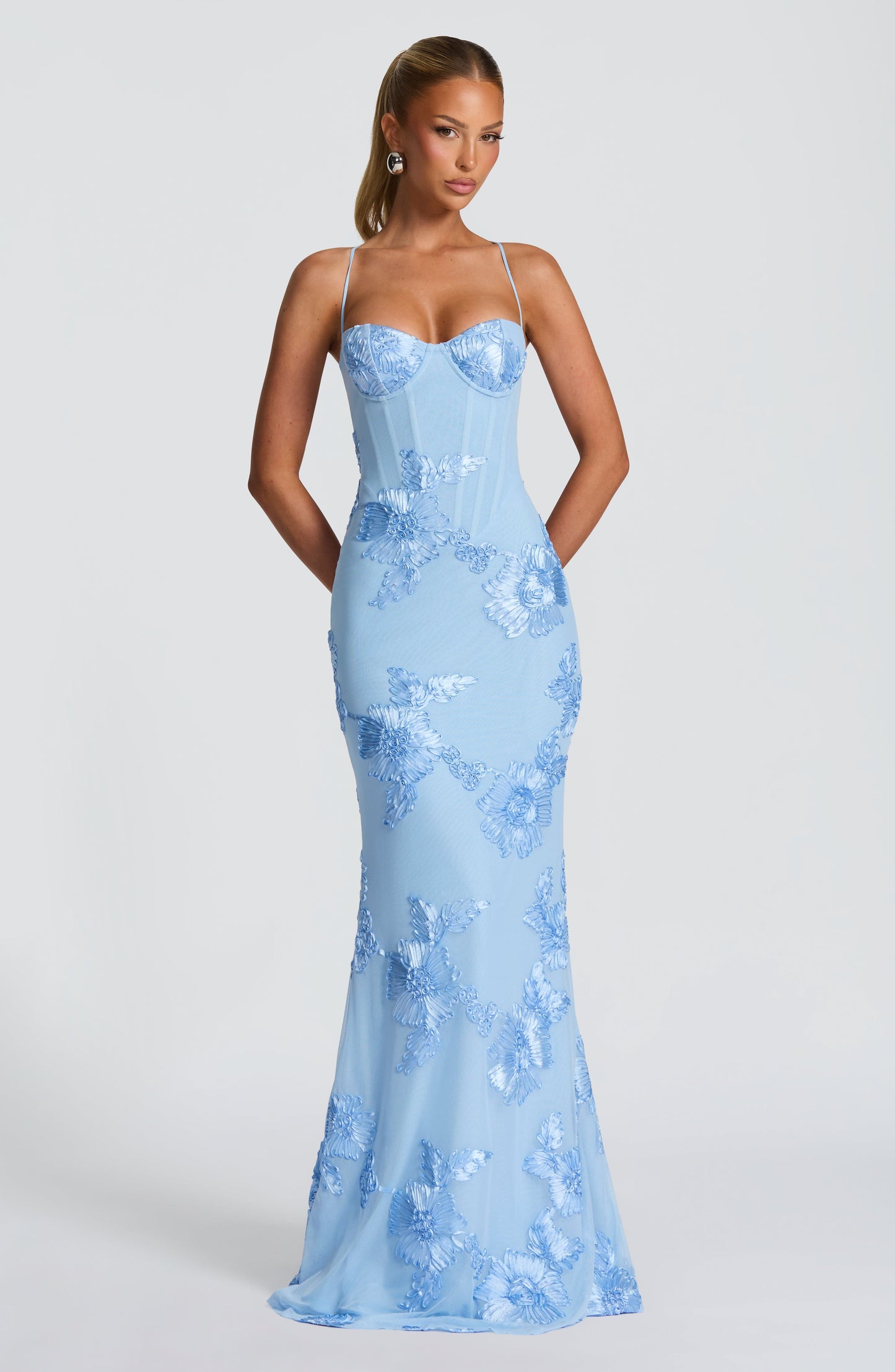 Glacier Blue Nefertiti Plum Maxi Dress