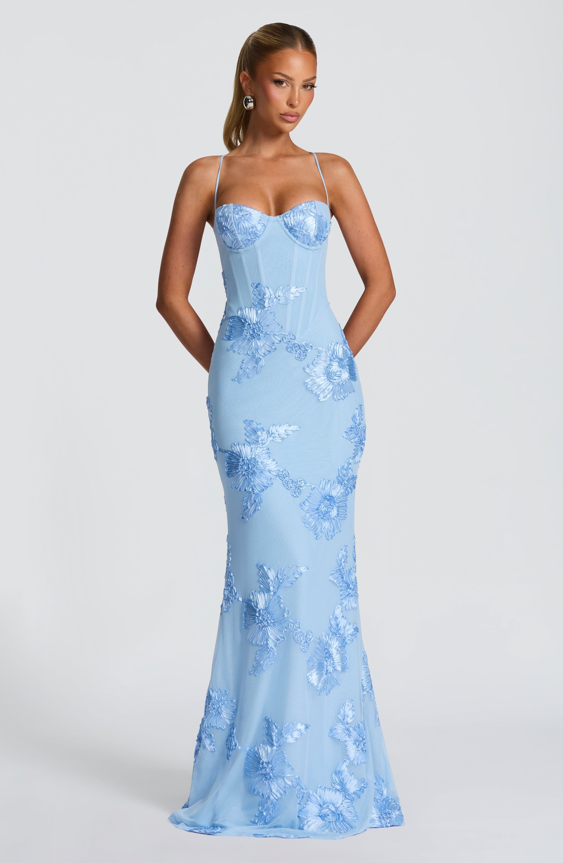Glacier Blue Nefertiti Plum Maxi Dress